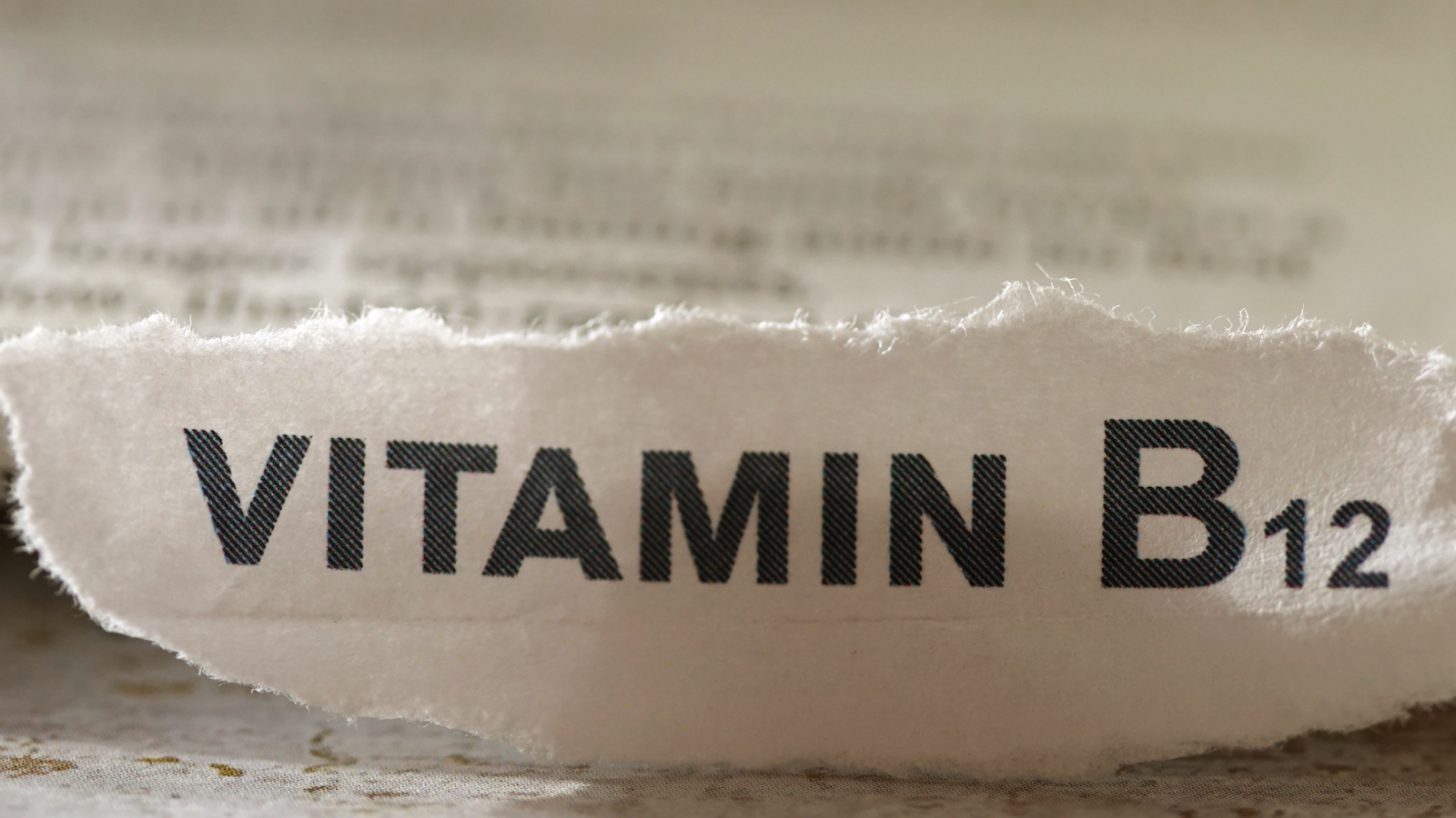 Torn paper with the text Vitamin B12