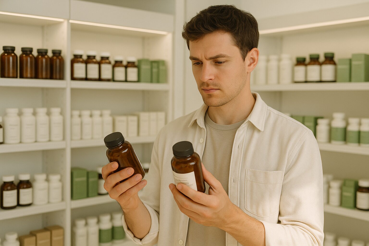 A bottle of dietary supplements with an FDA logo and a question mark, illustrating the uncertainty about FDA approval for supplements.