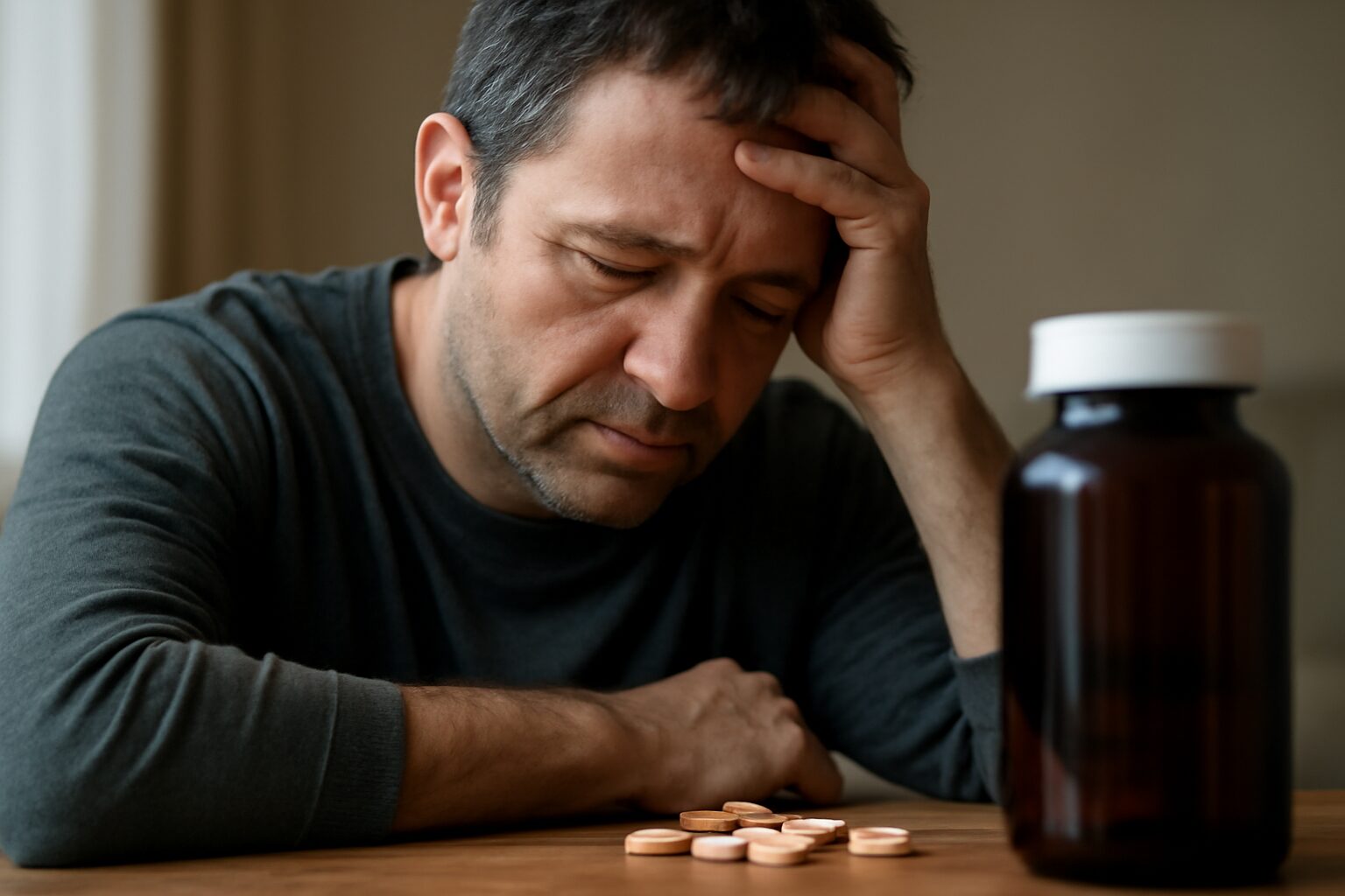A bottle of zinc supplement tablets placed next to a notepad labeled "Depression Support," highlighting zinc's potential role in managing depression symptoms.