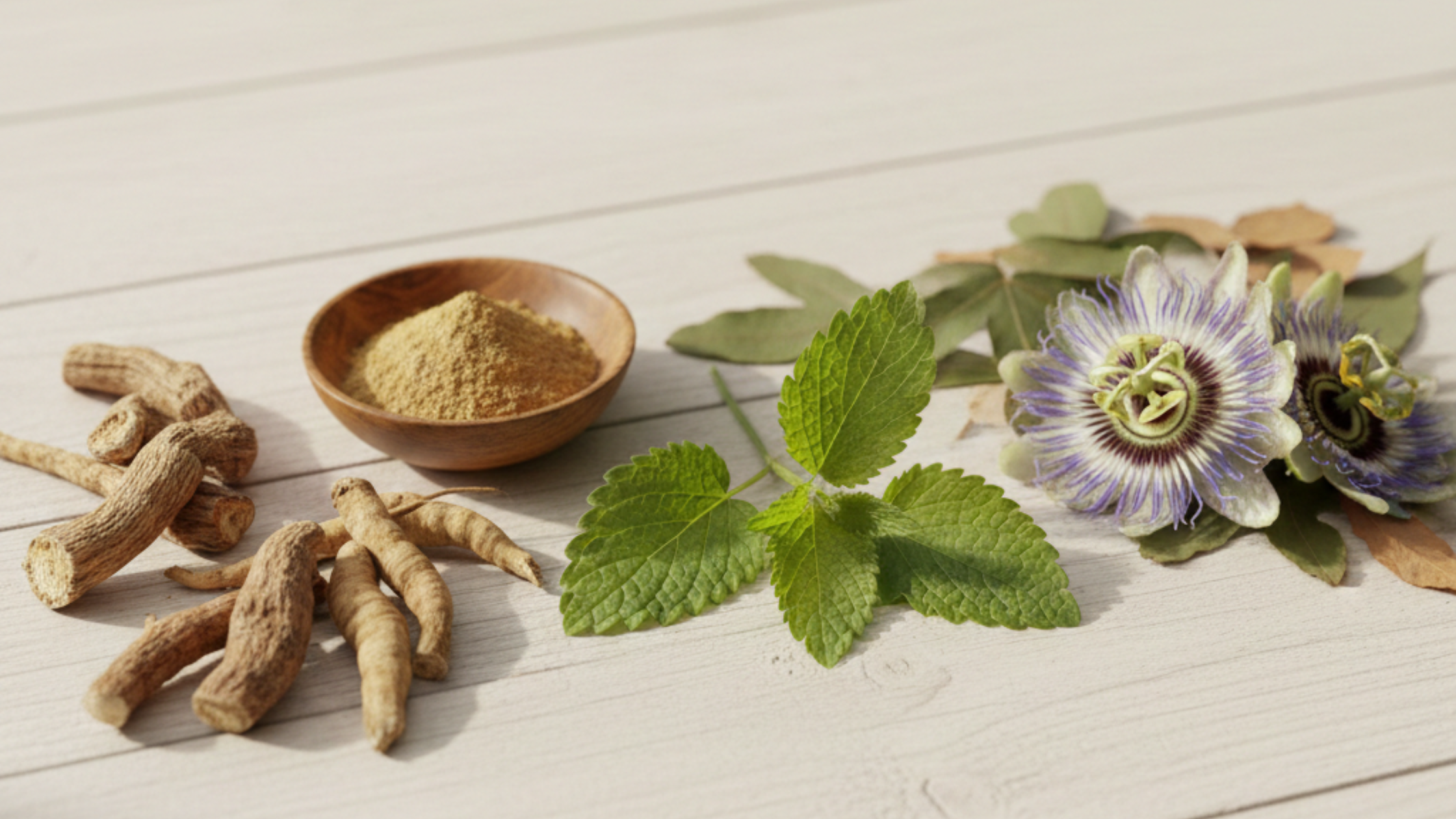 Herbs, powder, and flowers for natural sleep aid