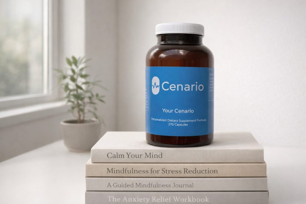 A collection of popular stress relief books arranged on a wooden table, featuring calming covers and titles focused on relaxation and mindfulness techniques.