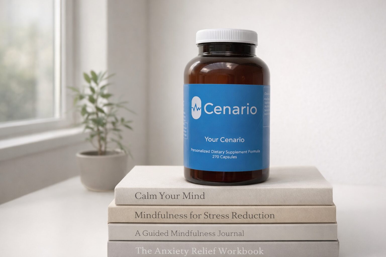 A collection of popular stress relief books arranged on a wooden table, featuring calming covers and titles focused on relaxation and mindfulness techniques.