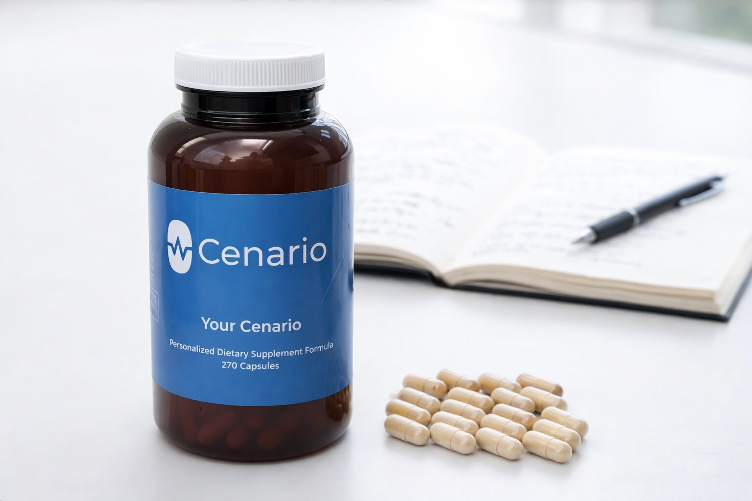 Bottles of vitamins and supplements labeled for anxiety and panic attack relief, including magnesium, vitamin B complex, and ashwagandha capsules on a table.