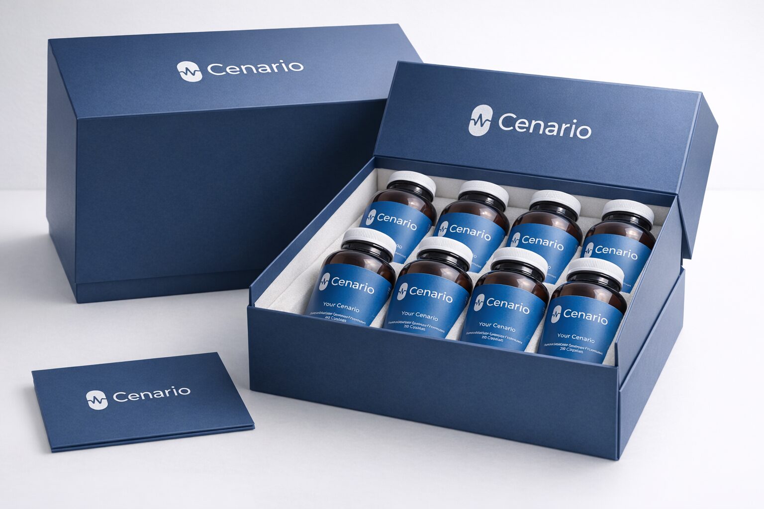 A selection of stress relief presents including a lavender candle, stress ball, calming tea, and a cozy blanket arranged on a wooden table.