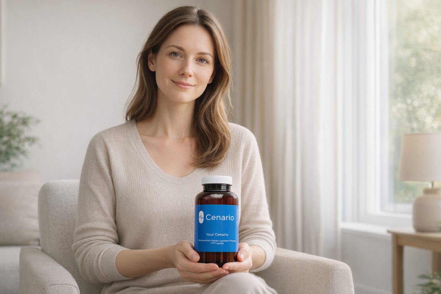 Person practicing deep breathing exercises and gentle stretching at home to help relieve chest pain caused by stress and anxiety.