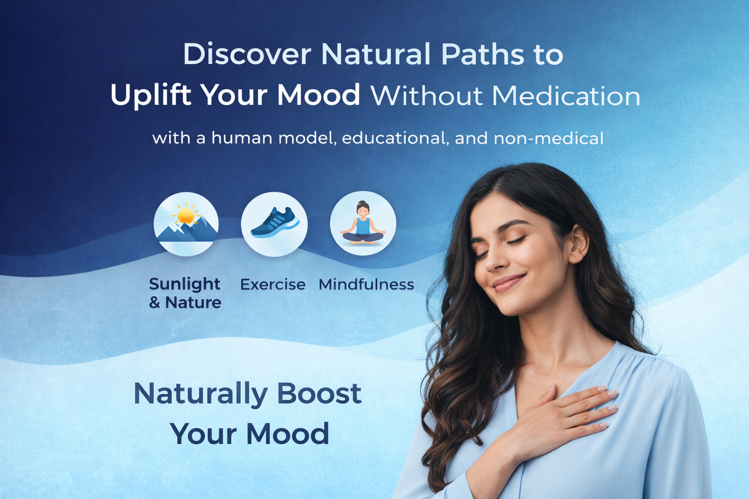 Various natural and lifestyle alternatives to antidepressants, including exercise, therapy, mindfulness, dietary changes, and social support strategies.