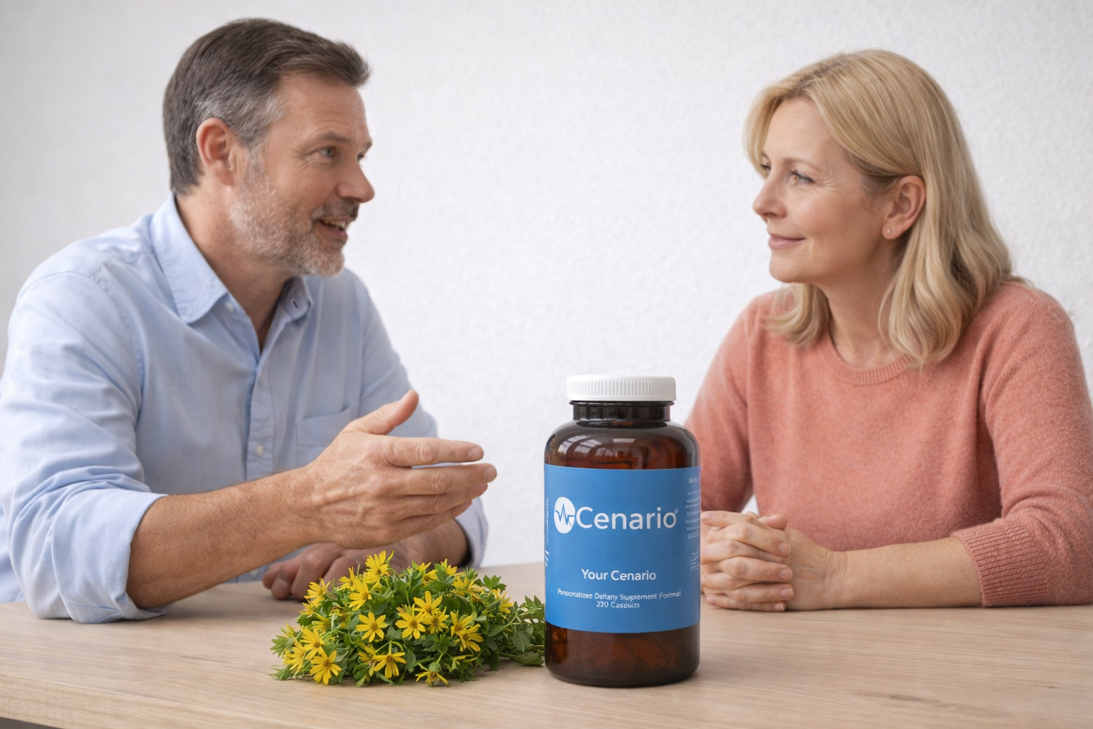 Bottles of top-rated St. John's Wort supplements from trusted brands, displayed on a wooden table for comparison of quality and effectiveness.