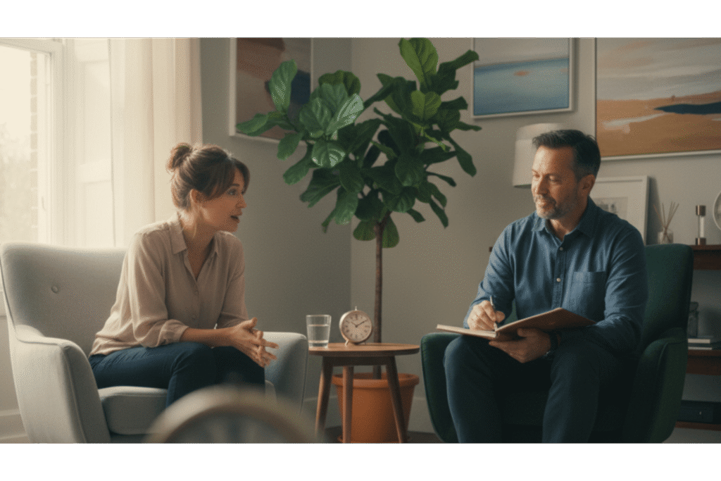 A mind map illustrating free association in psychology, with interconnected words and phrases branching from a central thought, representing spontaneous ideas.