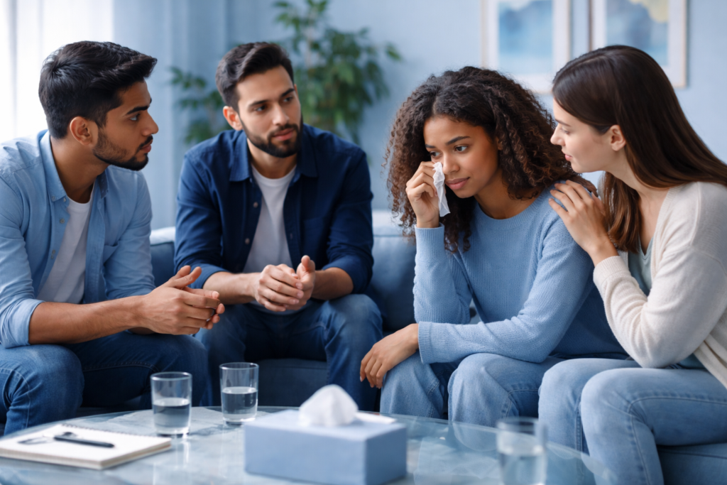 A person sits alone, holding their head in their hands, appearing overwhelmed by emotions, symbolizing the question, "Why am I so emotional?"