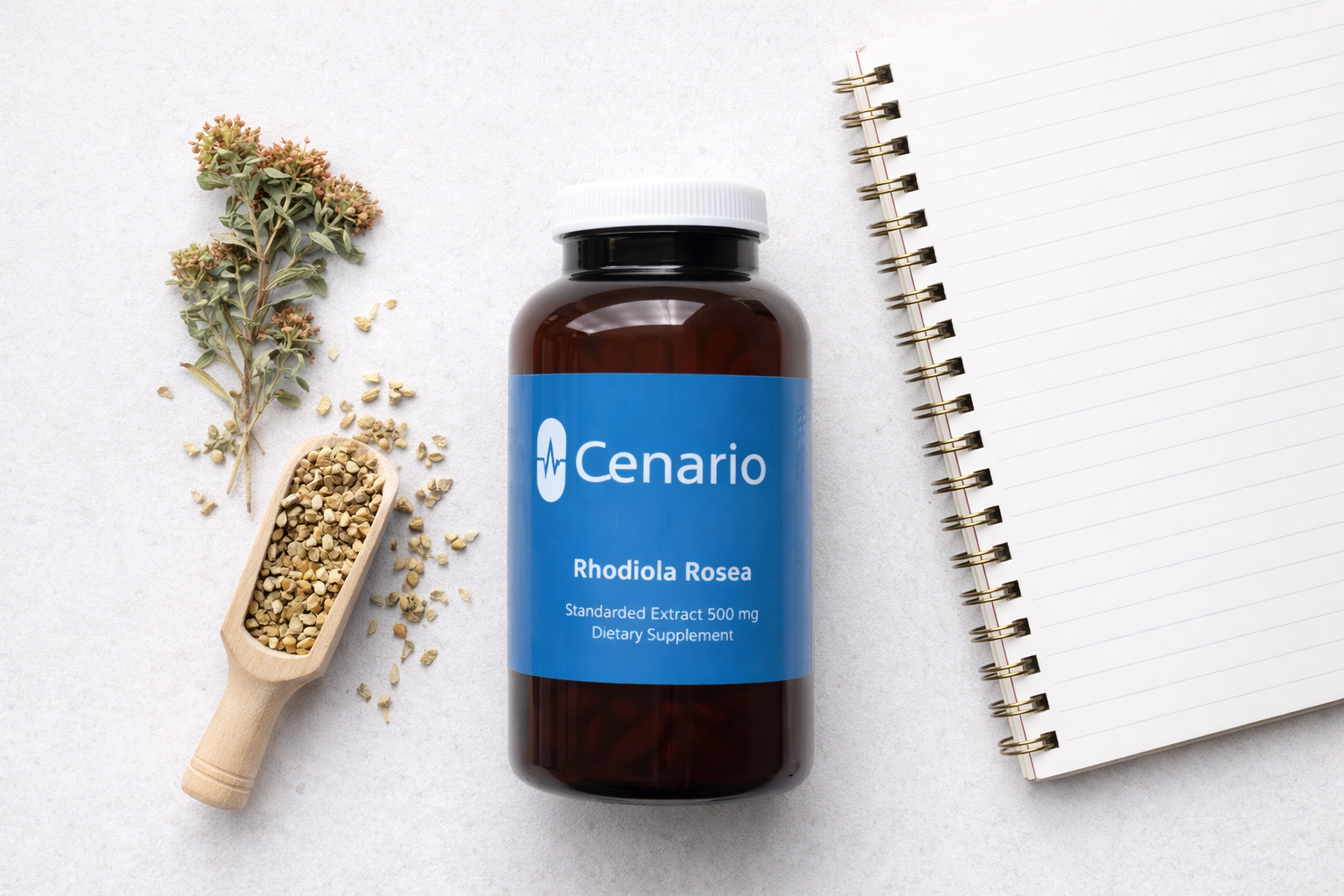 Bottles of Rhodiola supplements displayed on a pharmacy shelf, illustrating where to buy Rhodiola for health and wellness purposes.