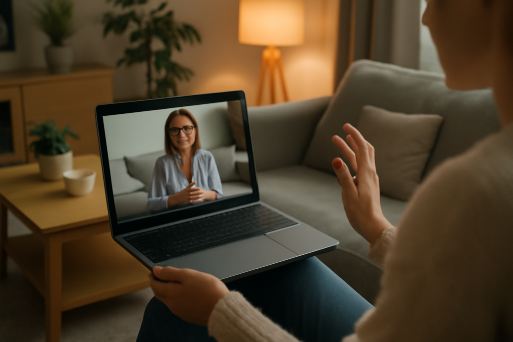 Screenshot of an online anxiety support group chat, showing members sharing messages and offering encouragement in a virtual community setting.