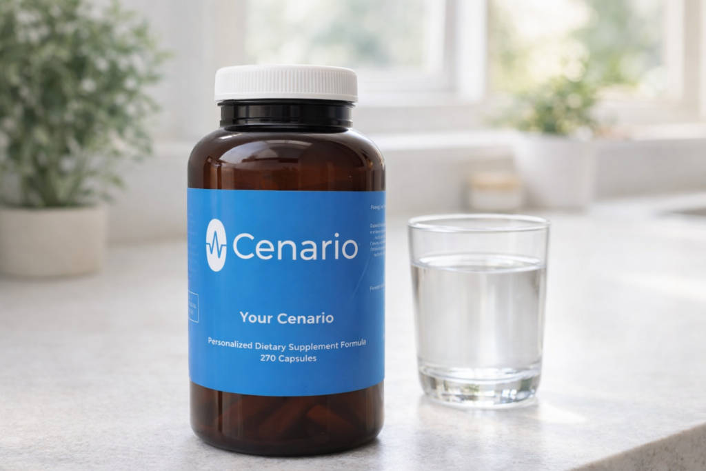 A bottle of 5-HTP supplements with a clock, illustrating the typical time it takes for 5-HTP to start working, usually within 30 minutes to two weeks.