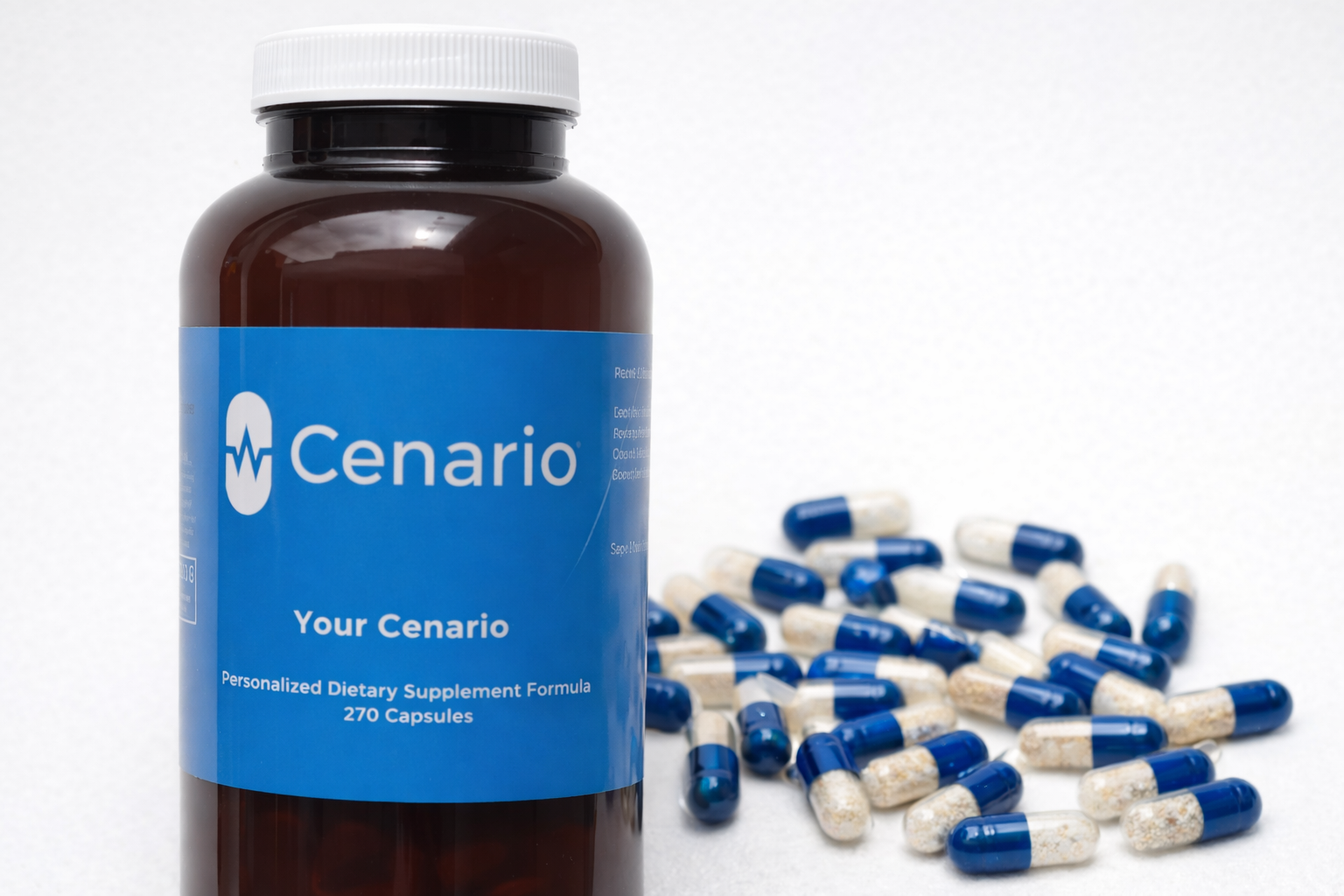 Assorted vitamin supplements including B-complex, vitamin E, and omega-3 capsules arranged on a table to support memory and cognitive function.