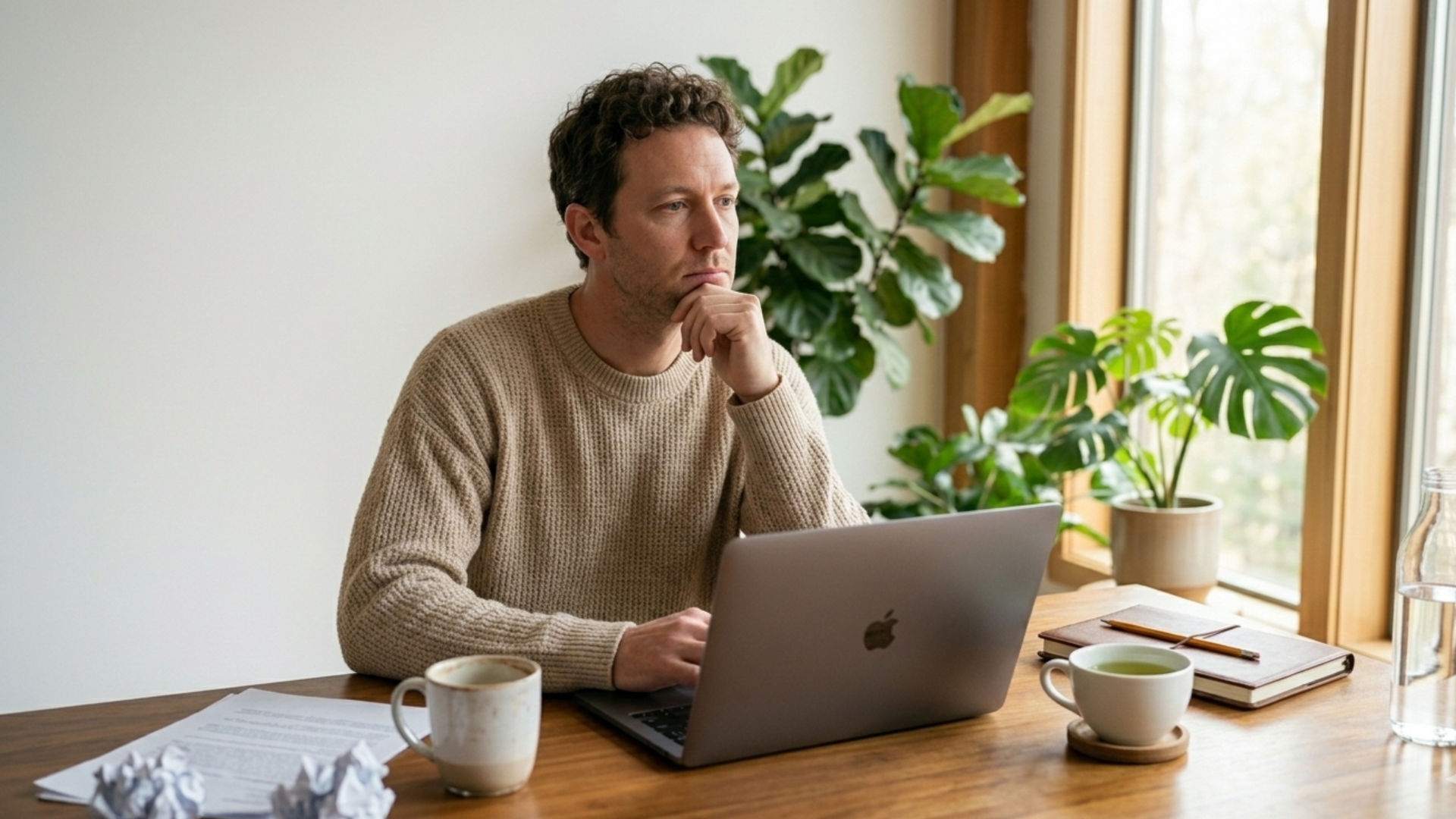 A therapist guides a client through cognitive behavioral therapy techniques to manage burnout, focusing on stress reduction and healthy coping strategies.