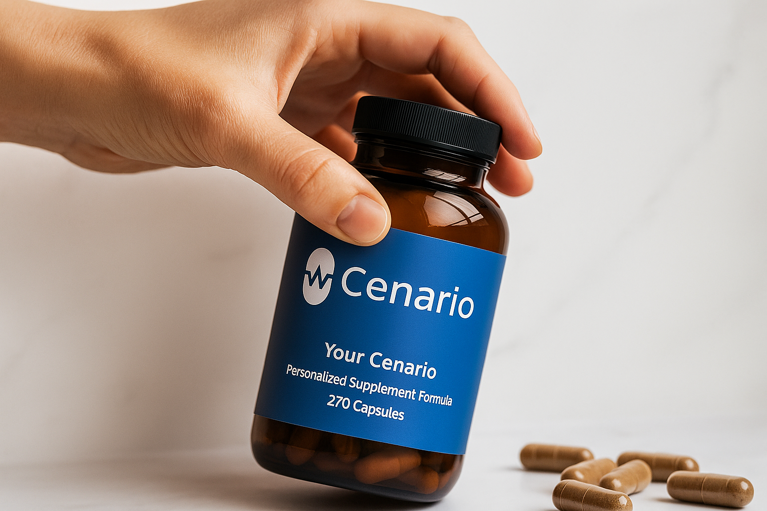 Bottles of concentration supplements for adults arranged on a table, featuring labels highlighting ingredients like ginkgo biloba and omega-3 for mental focus.