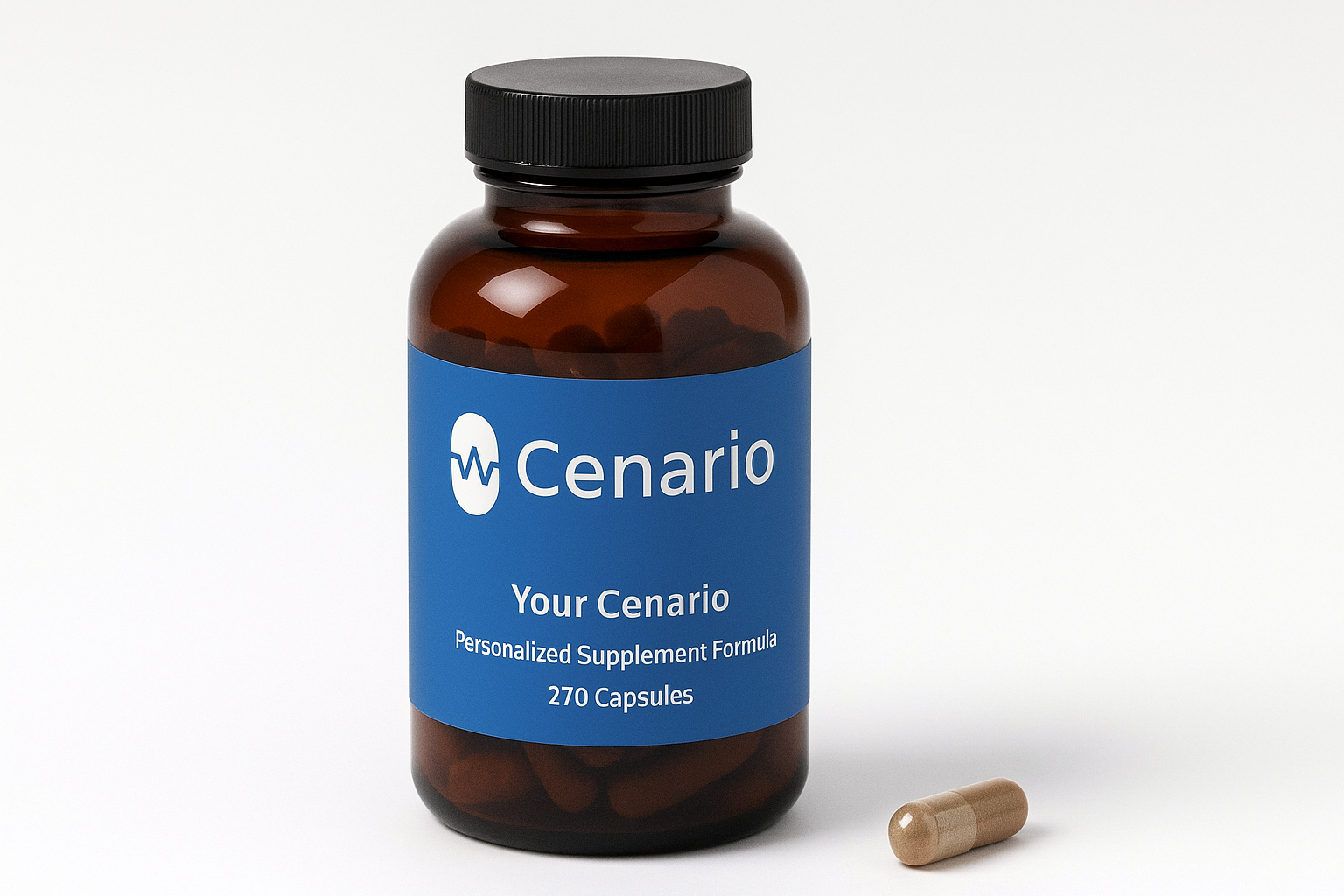 Bottles of herbal supplements for mental clarity and focus, featuring ingredients like ginkgo biloba, bacopa monnieri, and ashwagandha on a table.