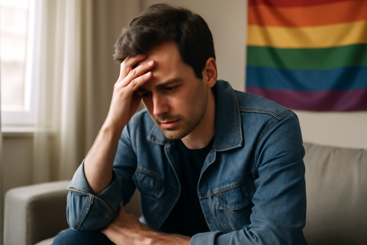 Illustration showing the concept of homophobia, depicting discrimination or prejudice against LGBTQ+ individuals based on their sexual orientation.