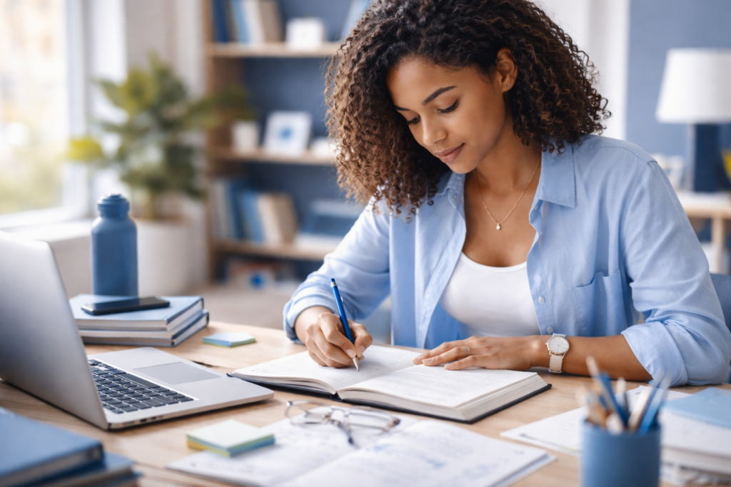 Assorted natural memory boosters including walnuts, blueberries, leafy greens, and turmeric displayed on a wooden table to promote brain health and cognition.