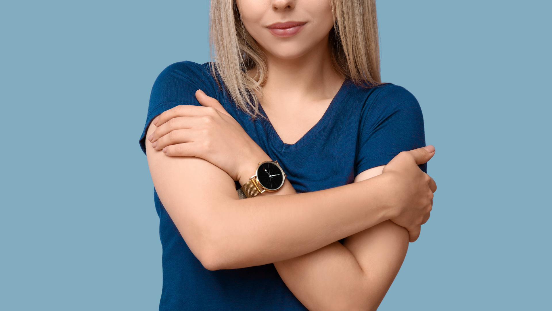 A confident person stands tall, looking in the mirror with a calm expression, symbolizing self respect and inner strength in a peaceful setting.