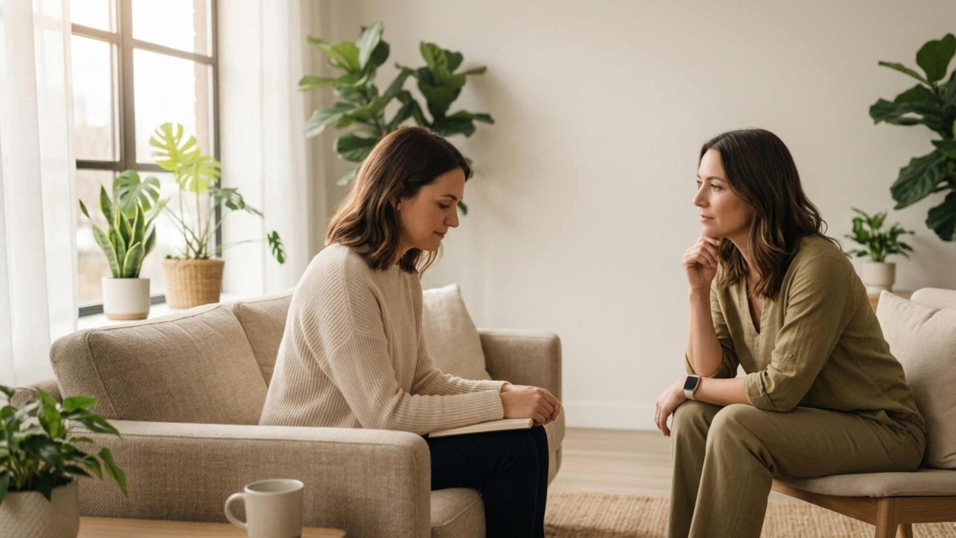 A therapist guides a client through techniques to address emotional suppression, helping them recognize, express, and process their feelings in a safe environment.