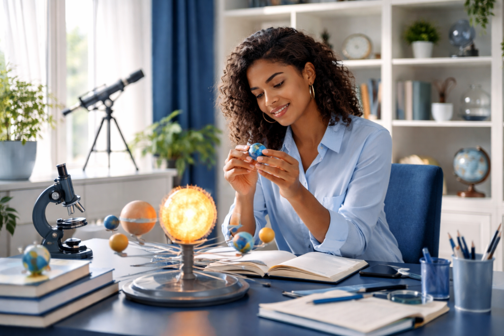 A variety of creative hobbies including painting, knitting, pottery, and journaling supplies arranged on a wooden table, inspiring artistic expression.