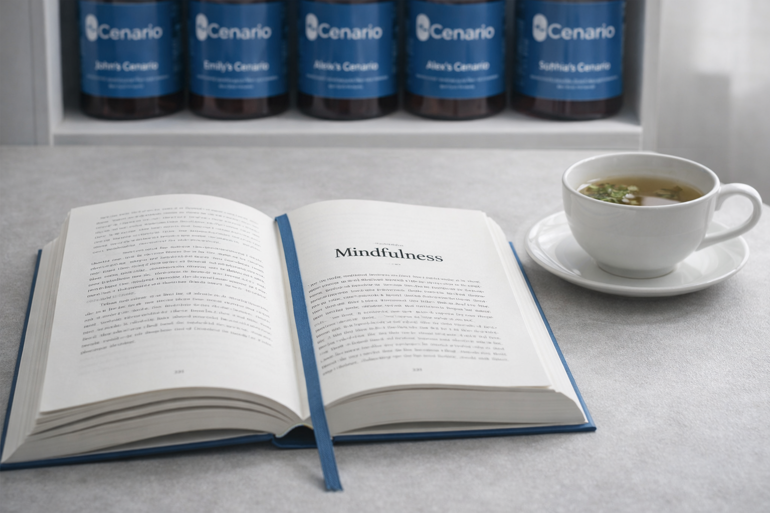 A bottle of vitamin B supplements placed next to an open book, symbolizing the role of vitamin B in supporting memory retention and cognitive function.