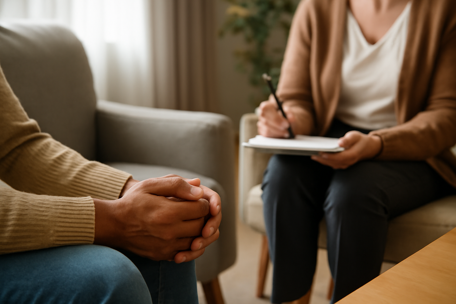 Comparison chart illustrating key differences between adjustment disorder and acute stress disorder, including symptoms, duration, and triggers.