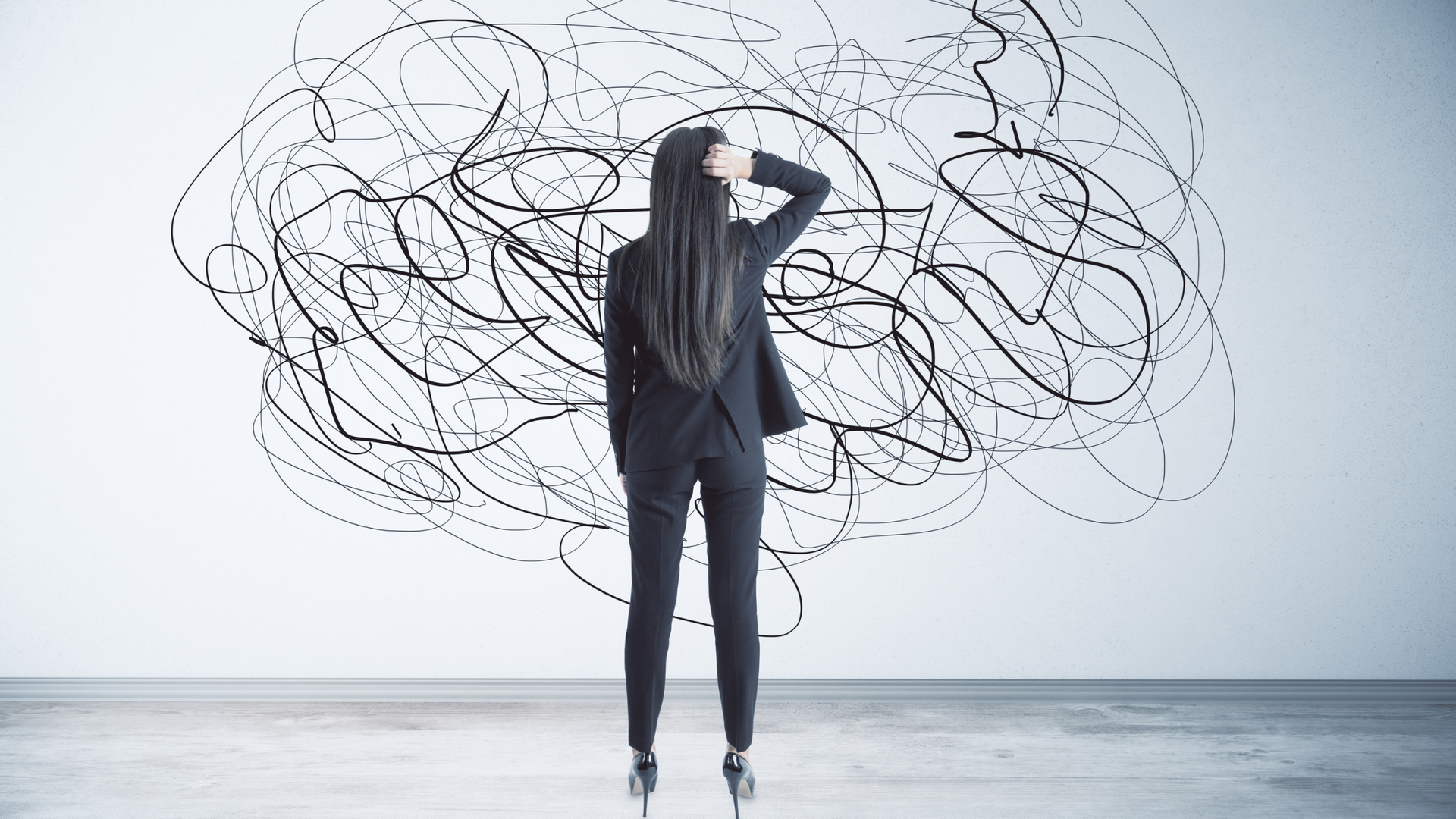 Illustration of cognitive defusion showing a person observing their thoughts as separate bubbles, symbolizing detachment from unhelpful thinking patterns.