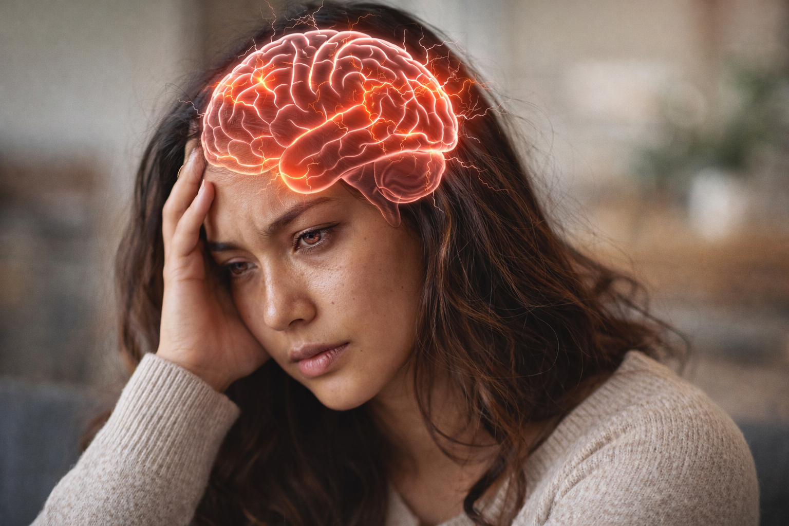 Illustration of grey matter in the brain, highlighting regions rich in neuronal cell bodies responsible for processing information and cognitive functions.