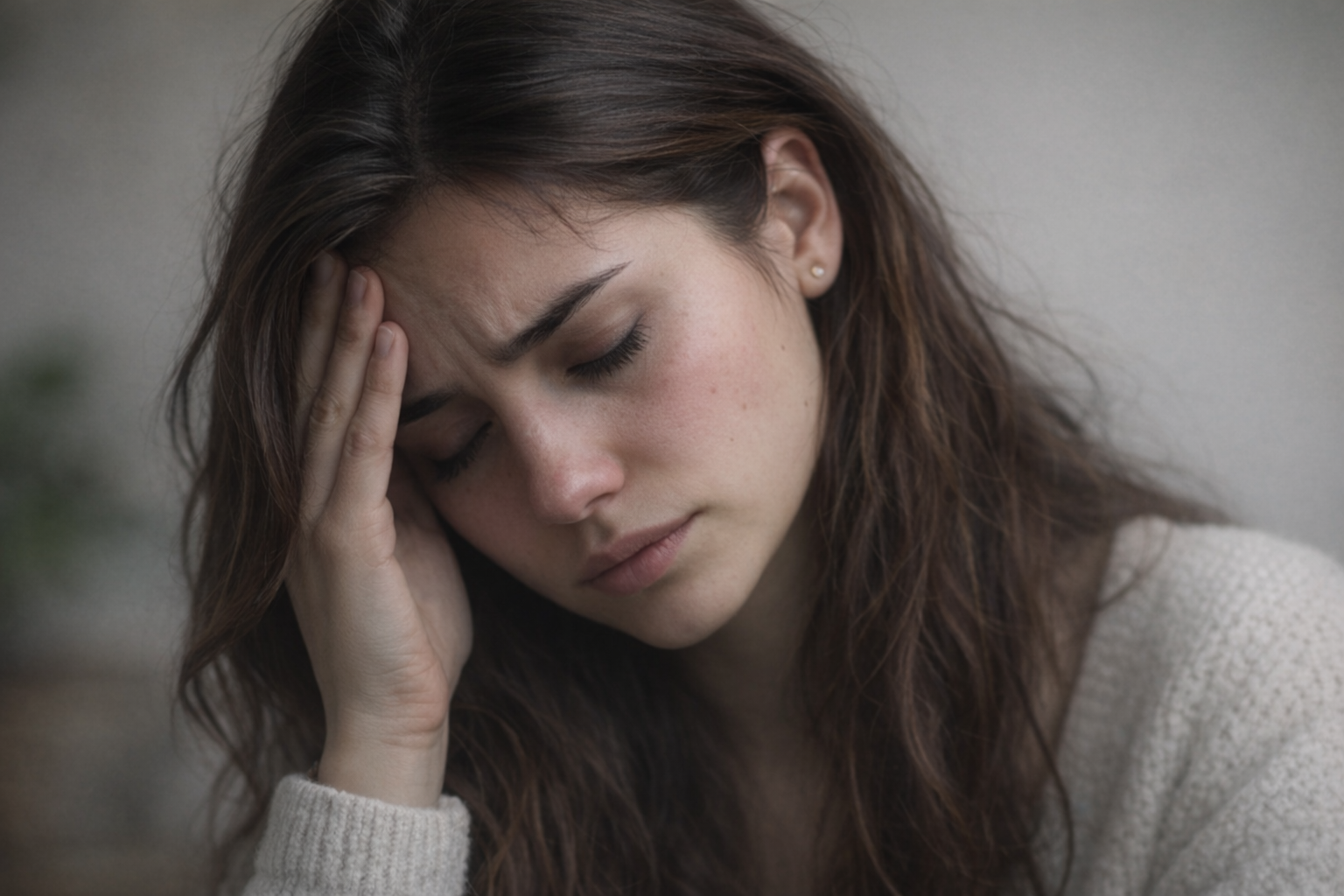 A person sits quietly, appearing anxious and withdrawn, illustrating that PTSD can occur without experiencing flashbacks or vivid traumatic memories.