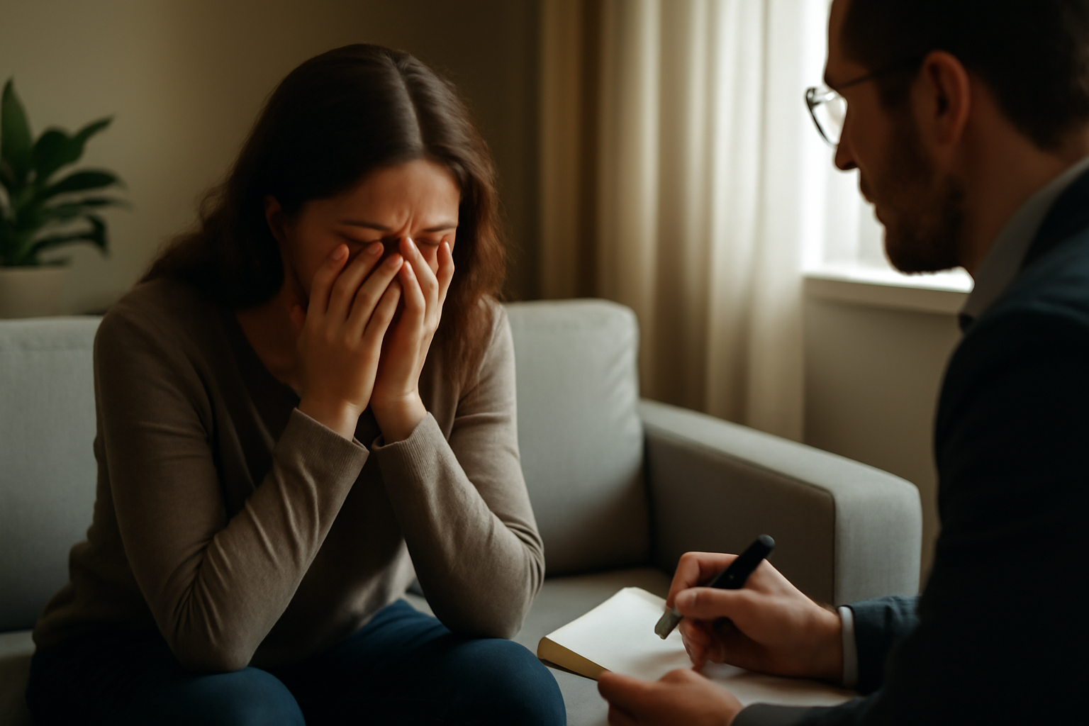 Illustration showing an adult experiencing emotional detachment and difficulty forming close relationships, symptoms of reactive attachment disorder in adults.