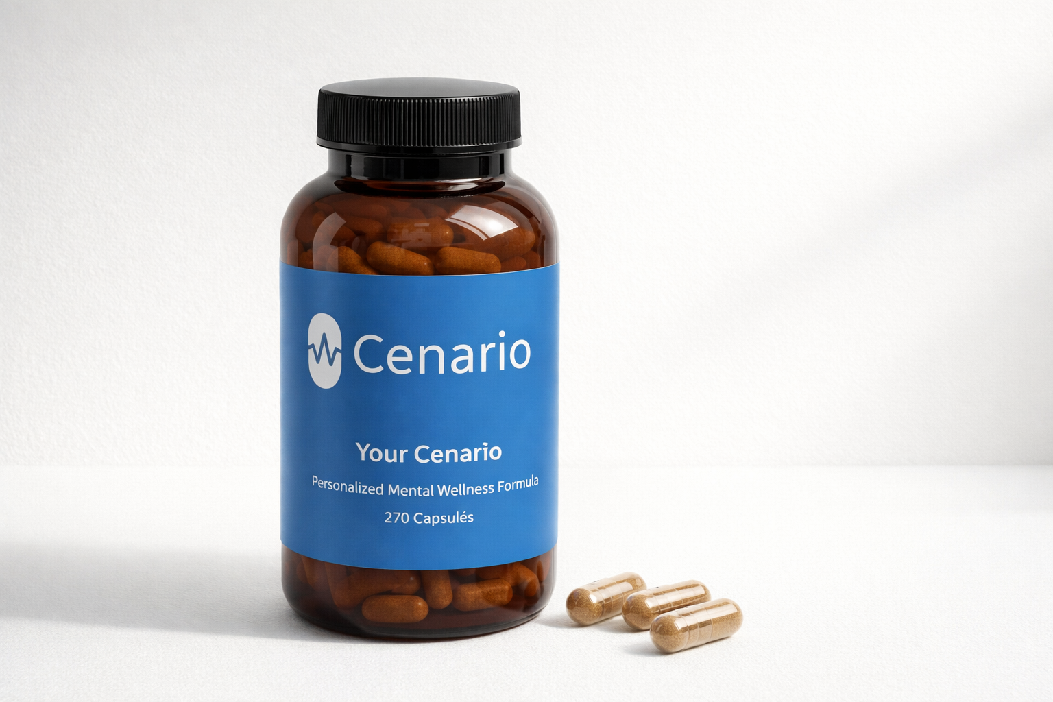 Bottles of top-rated memory and focus supplements, including omega-3, ginkgo biloba, and nootropics, arranged on a table for cognitive support.